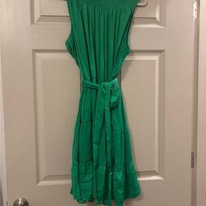 Simply Vera Vera Wang Strapless Green Tiered Belted Dress